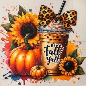 Fall Themed Pumpkin and Sunflower Art